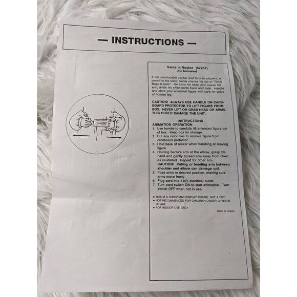 Santa's Best Animated Collectible Santa 18” Santa Claus in Moving Rocking chair - Picture 16 of 16